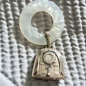 Sterling Vintage Baby Rattle Bell Birth Ring